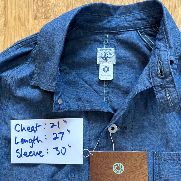 Rare Post O'Alls made in Japan chambray chore coat. - Picture 3 of 3